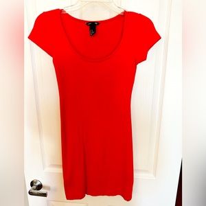 Short Red Cotton Dress